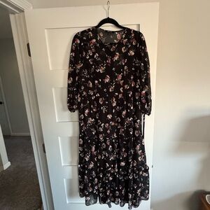 Madewell Floral Black Dress